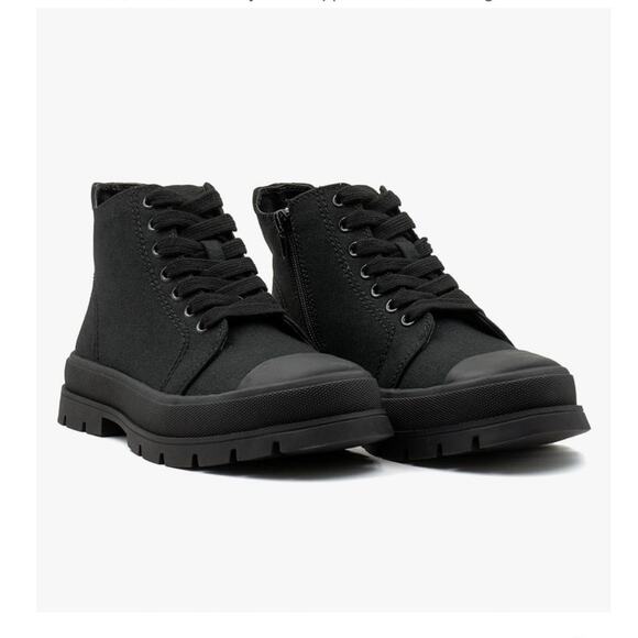 Milocaca Black Lace Up High-Top Side Zip Platform Sneaker Boots Size 11 NWOT - Picture 2 of 16